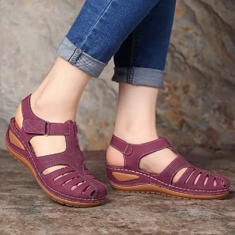 Women Sandals 2025 New Retro Summer Sandals for Women Wedge Women Shoe Lightweight Hollow Shoes for Women, Anti Slip Roman Shoes