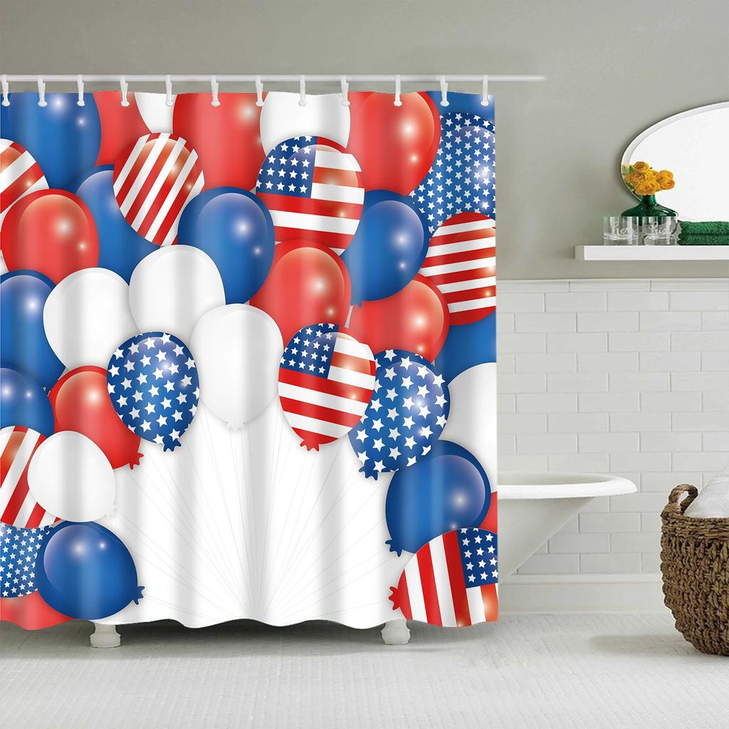 Vintage Style American Flag British Flag Shower Curtains Bathroom Curtain Frabic Waterproof Polyester Bath Curtains with Hooks