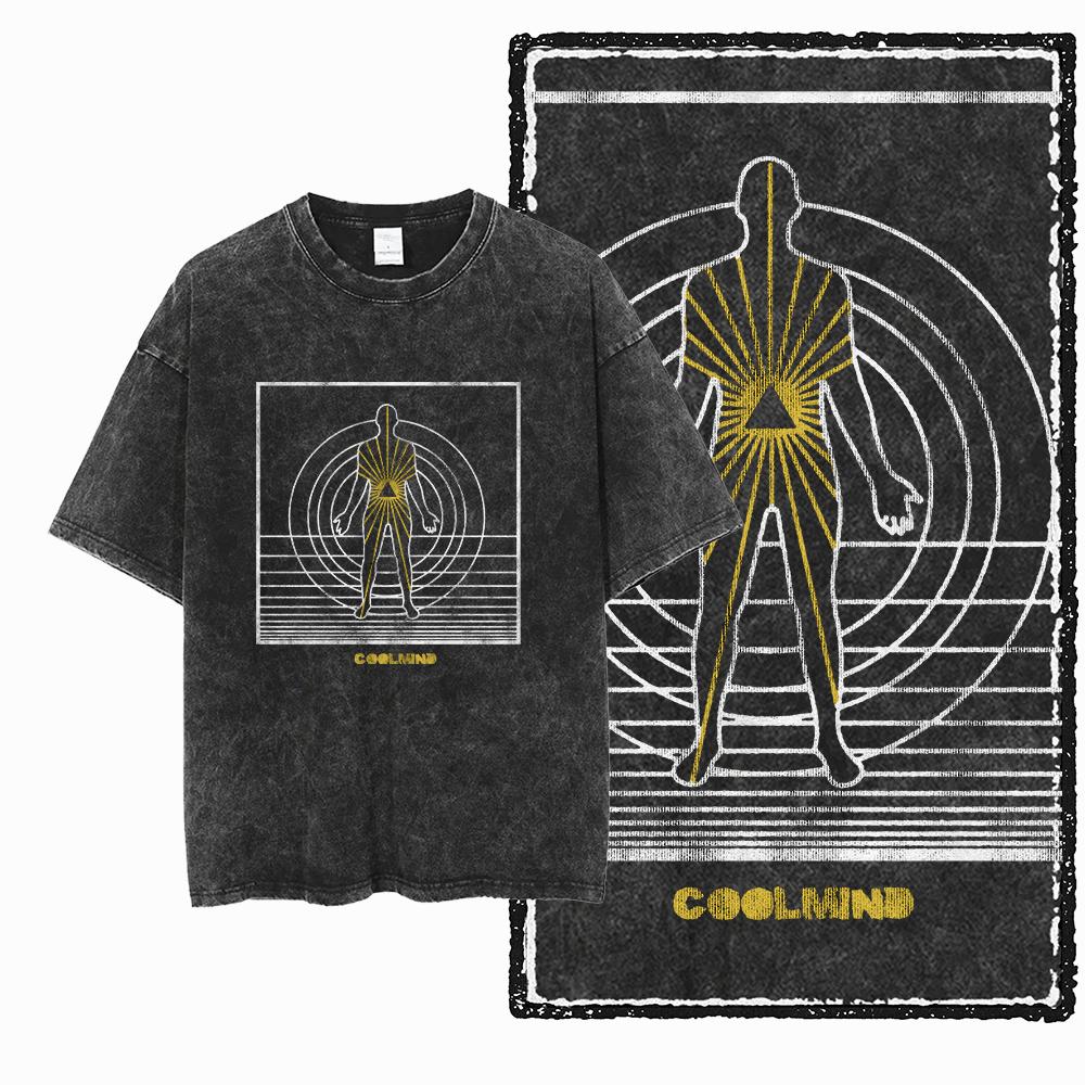 ZF STREETWEAR Printed Cotton Acid Washed Exclusive Graphic Unisex T Shirt Cool Vintage retro Men Tshirts Big Size Tee for men