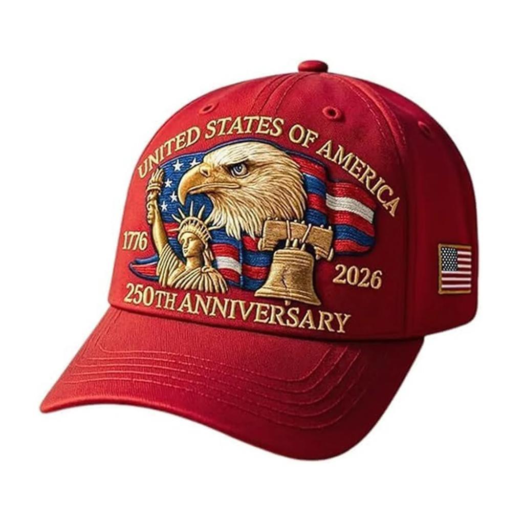 US 250th Anniversary Hat United States Eagle Printed Cotton Baseball Cap Adjustable Retro Patriotic Tribute Hats For Men Women