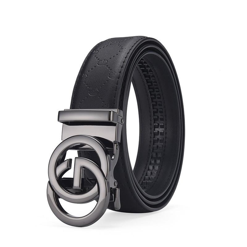 Men Genuine Fashion Leather Belt With Auto Buckle For Office And Casual Outfits