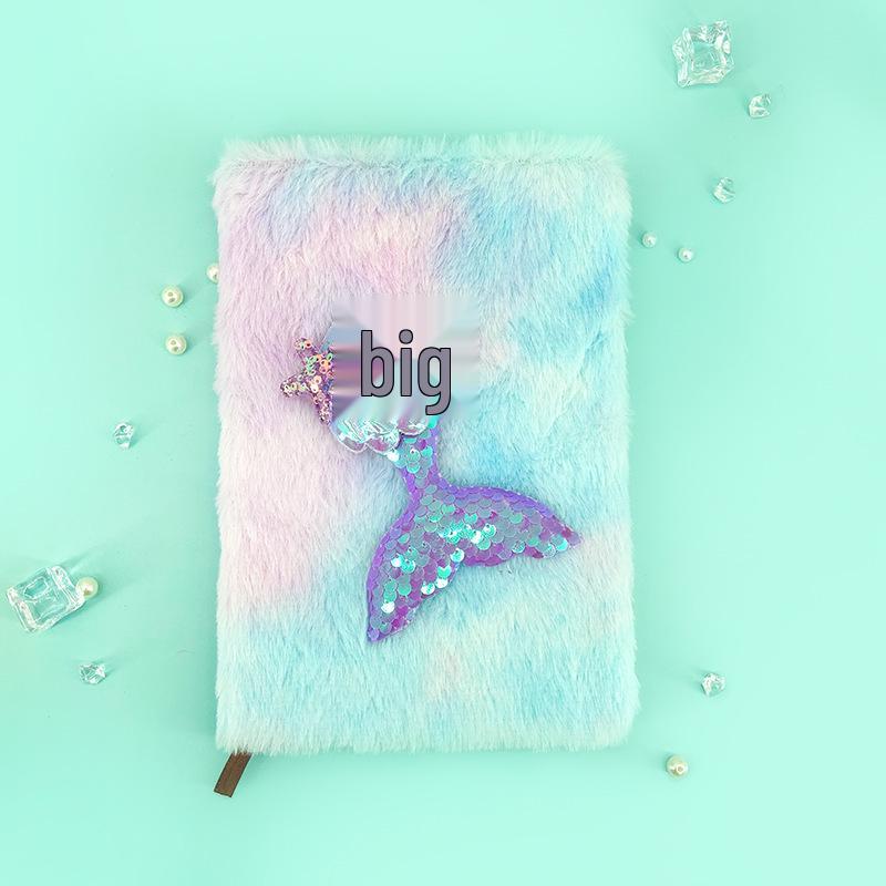 Quaderno Morbido A5 Coda di Sirena con Paillettes - 80 Fogli Diario Regalo Cartone Animato