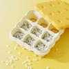 Cartoon Biscuit Style 9-grid Ice Cube Mold, Food-grade Silicone Ice Tray with Lid for Baby Food and Ice Making