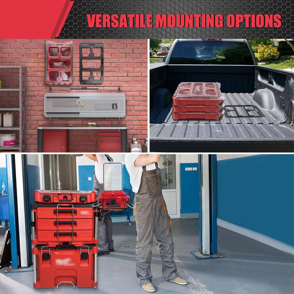 Folding Packout Mount Compatible with Milwaukee Packout Side Storage for Your Packout Toolbox. System.
