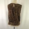 Made In Japan BALLSEY Silk 100% Tank Top 38 Women Leopard Brown Sleeveless(USED)