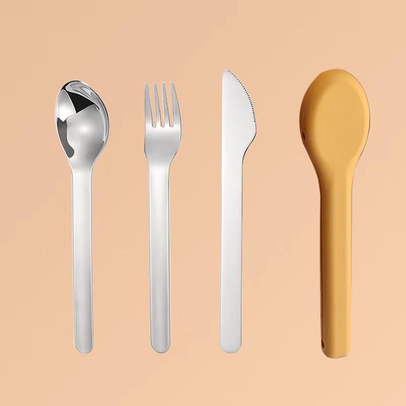 

Wutuo Portable Stainless Steel Cutlery Set with Yellow Silicone Case (2-Pack)