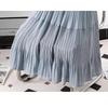 DIMANAF 2026 Summer Women New Skirts Chiffon Solid Elastic Waist Pleated Mesh Elegant Skirts