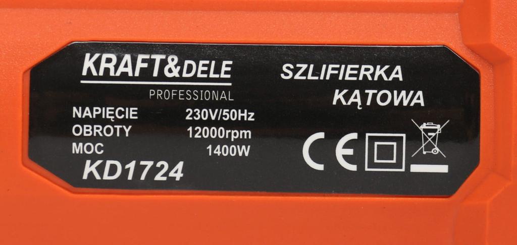 ANGLE GRINDER 1400W 125mm 12000rpm KD1724
