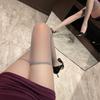 Pearlescent Sexy Stockings for Women Over-the-Knee Shiny Ruffled Long Stockings Black Silk Pure Desire Thigh Stockings Shiny Lon