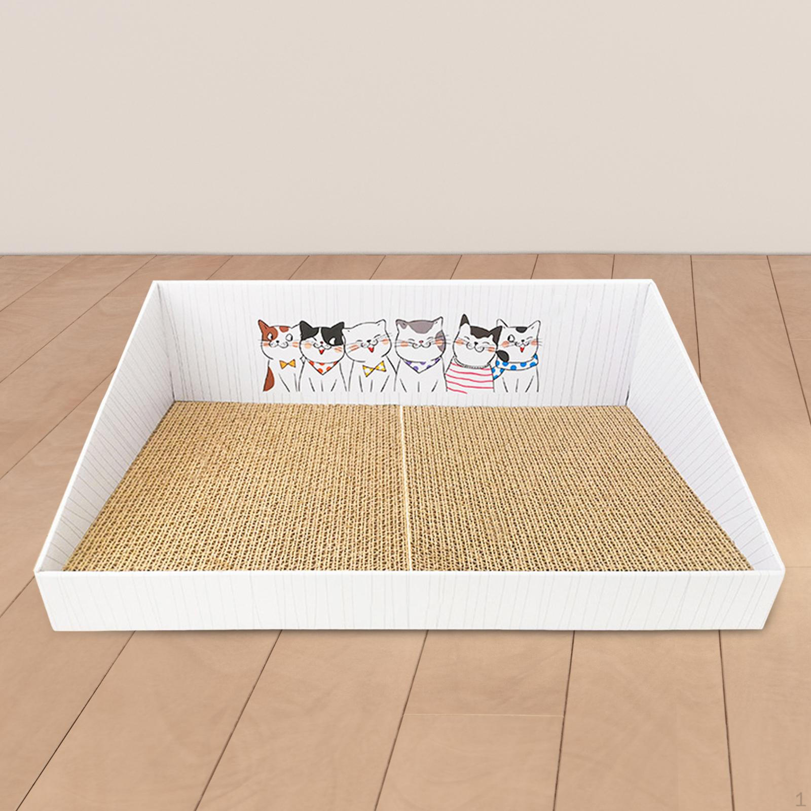 Cat Scratch Pad with Box Sleeping Interactive Toy Lounger Scratcher Lounge Corrugated
