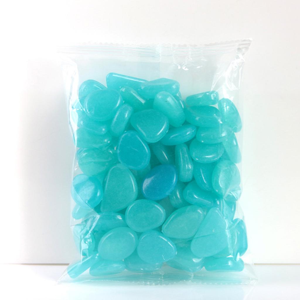 300pcs Luminous Pebble Stone Glow In The Dark Pebbles Colorful Gravel for Aquarium Fish Tank Ornament