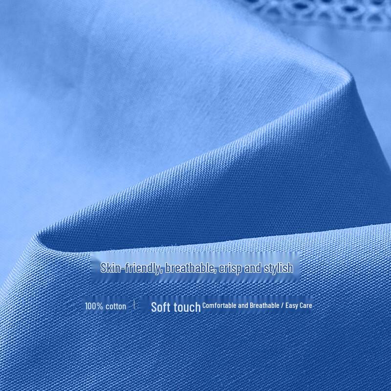 Chuyu Women's Hollow Lace Cotton Shirt