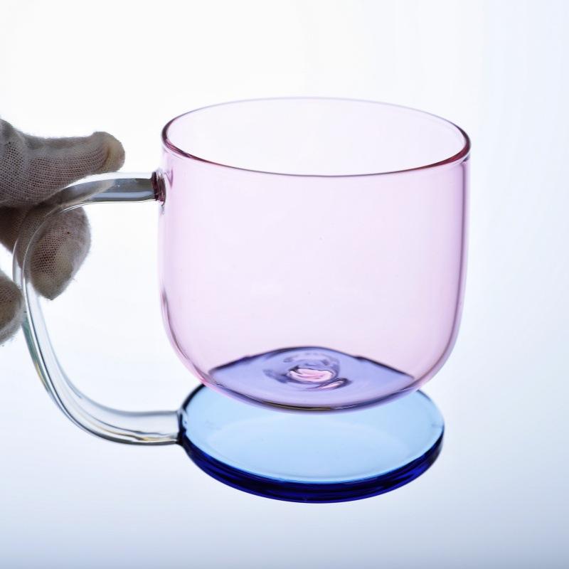 

Creative Suspension Glass Cup Coffee Milk Juice Drinking Mug Water High Borosilicate Glass Color Blocking Glass Cup Beer Cup 201-300ml