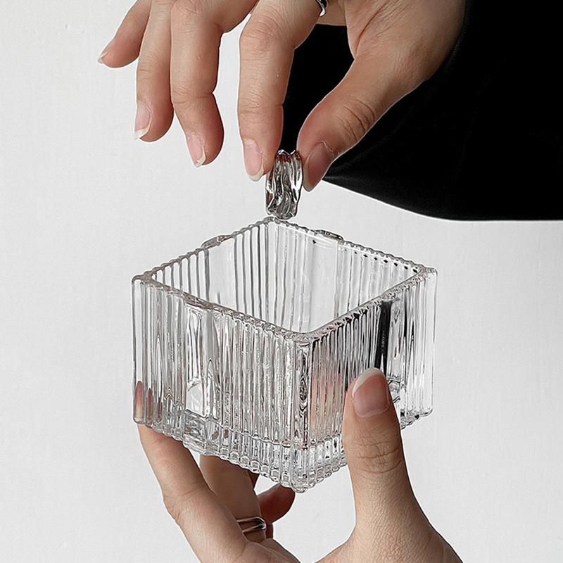 Simple Crystal Glass Heart-Shaped Portable Jewelry Storage Case For Women Girls Jewelry Box With Lid Ring Earrings Gift Boxes