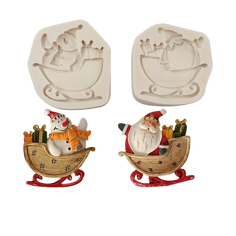 Christmas House & Tree Silicone Mold Cooking Tools for Cake Decorating Pastry Kitchen Baking Fondant Sugar Art Accessories