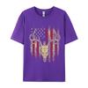 Unisex Clothing American Flag Deer Family Cotton Luxury Designer TShirts Tops Tees Slim Fit Casual Top TShirts