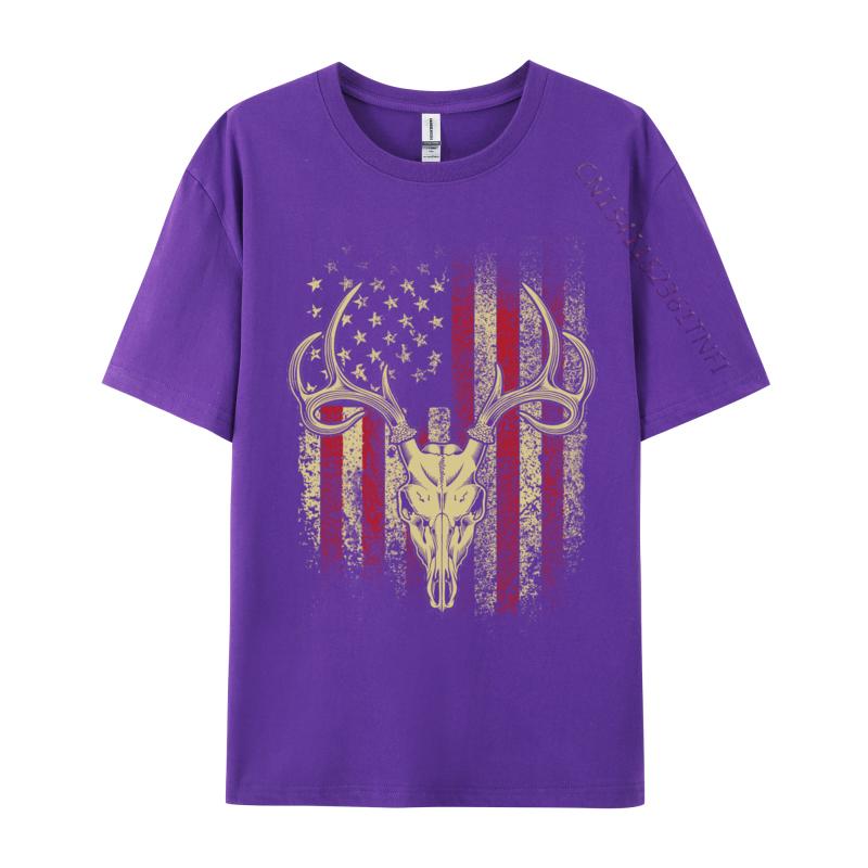 Unisex Clothing American Flag Deer Family Cotton Luxury Designer TShirts Tops Tees Slim Fit Casual Top TShirts