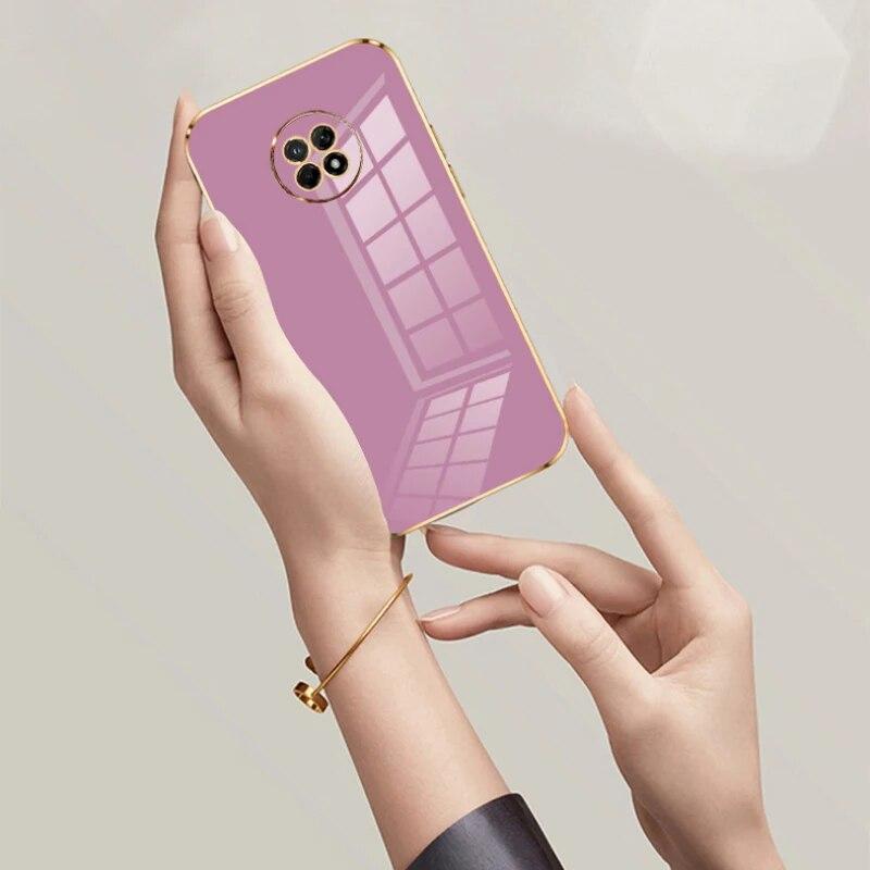 Dla Huawei Y9a Case luksusowe kwadratowe poszycie Huawei Nova Y9a etui na telefon FRL-22 L23 odporna na wstrząsy miękka TPU silikonowa tylna pokrywa Fundas