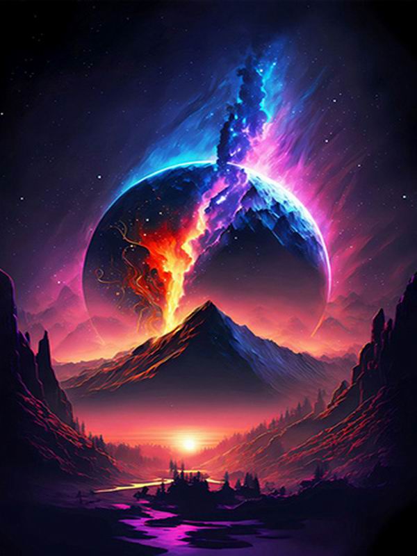 Moon Mountain Lake Diamantová maľba Nové príchody Diy Plný Štvorec Okrúhla vŕtačka Vyšívanie štrasom Nočná scenéria Mozaika Súpravy krížového vyšívania Nástenné dekorácie