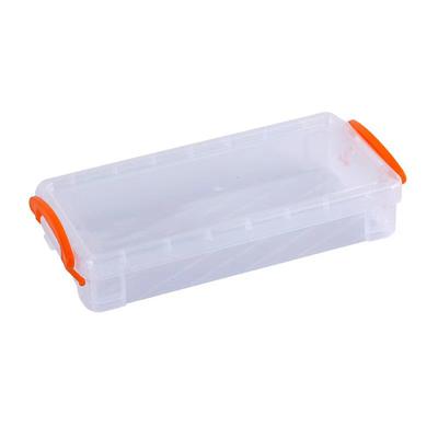 1Pc Plastic Transparent Pencil Case Large Capacity Simple Double Buckle Box Sketch Art Box For School Stationery