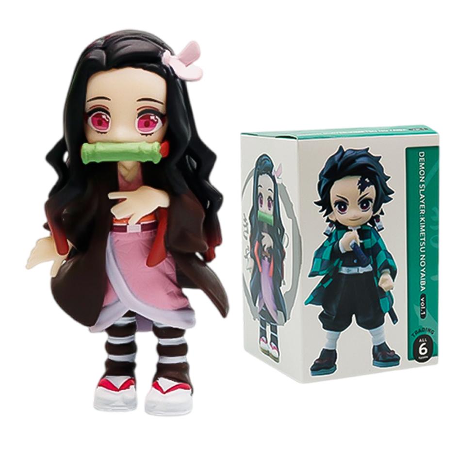 Demon Slayer Tanjiro Kamado Nezuko Anime Cartoon Figur Blind Box Modell Desktop Dekoration Feiertags-/Geburtstagsgeschenke