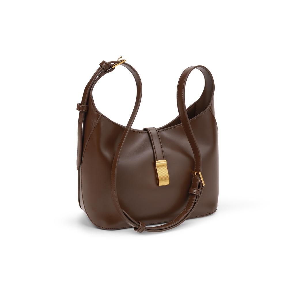 New CHARLES&KEITH PU, Textile Hobo Shoulder Bag Tote Bag, Shoulder Bag Women's Multicolor CK2-20782328