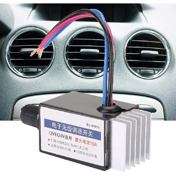 Universal DC 12V/24V Motor Controller Switch for Car Truck Fan Heater Control, Adjusting Speed of Automobile Fan Heater, Defroster, Fans, etc 10A