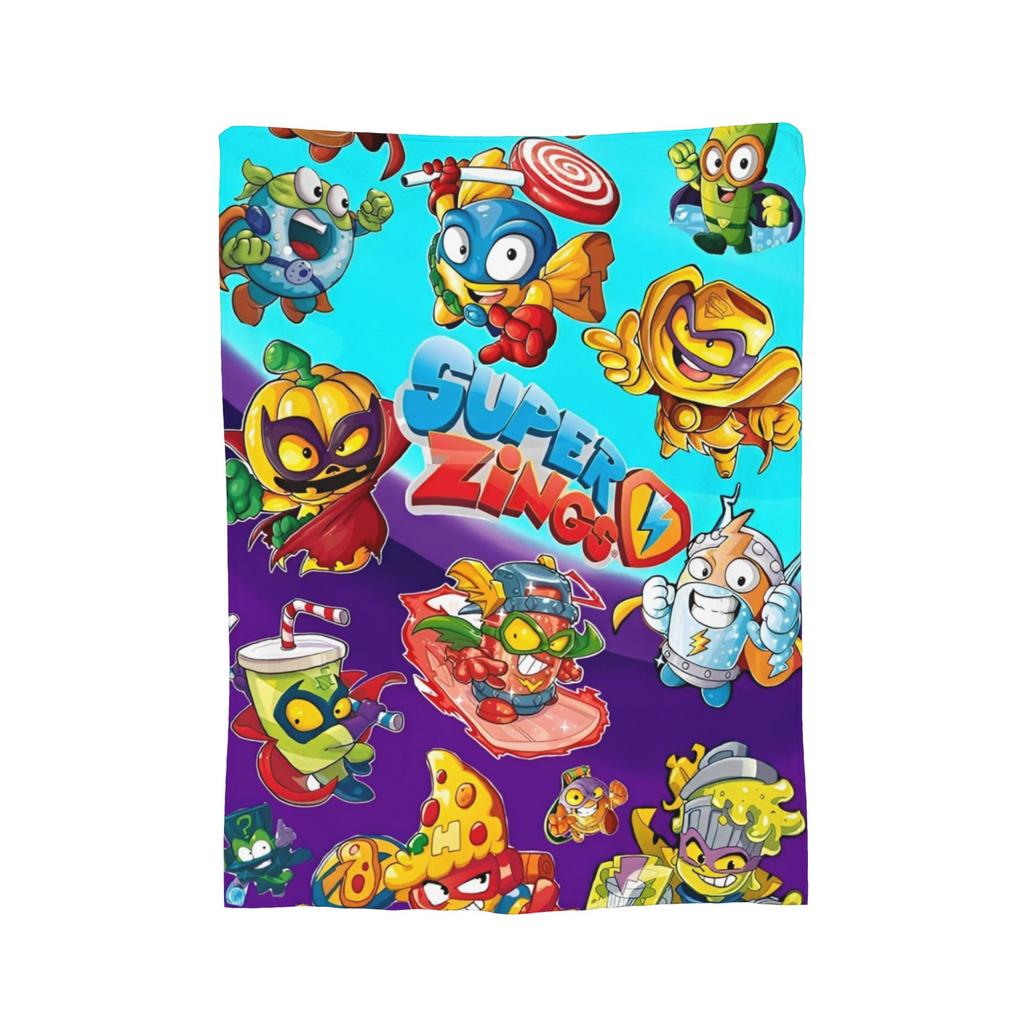 Super Soft Super Zings Throw Blanket Premium Flannel Fleece Lightweight Funny Superzings Bed Blanket Cozy Fluffy Blankets