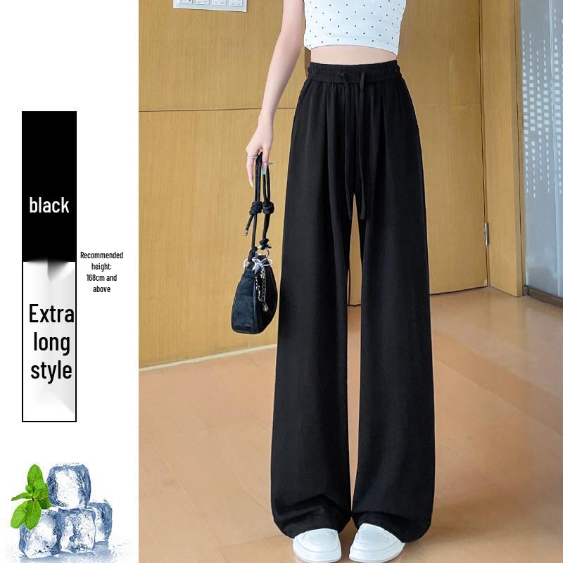 

2026 Korean Style Loose Floor-Length Women s Casual Straight-Leg Drape Pants S for 80-94 jin