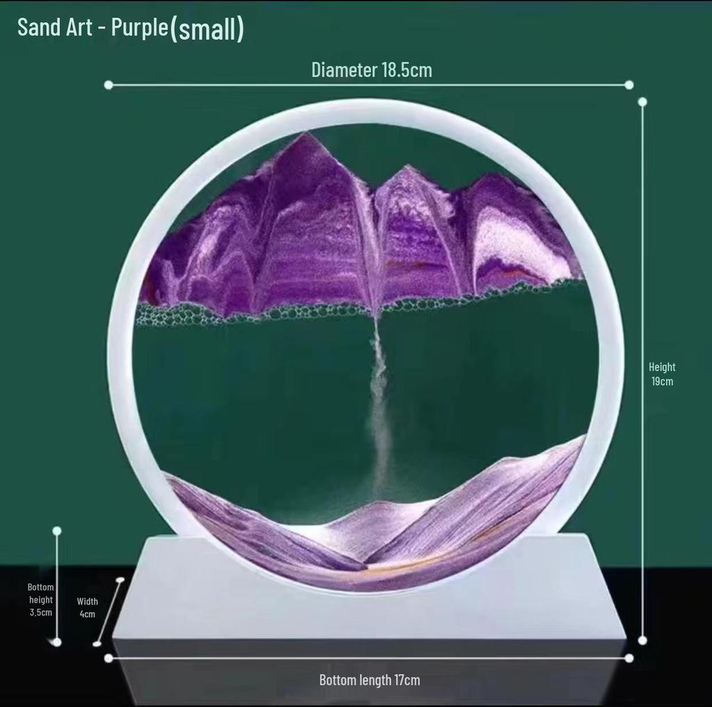 3D Flowing Sand Hourglass Ornament: Creative Decompression Art Gift for Home Decoration