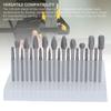 20 Pcs Double Cut Rotary Burr Set 1/8in Shank Tungsten Carbide with 2 Collets for Woodworking Drilling Carving Engraving Polishing Cutting