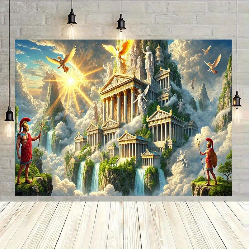 One, Olympus from Greek mythology, background banner made of polyester fiber, multi-functional festival decoration