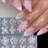 Pink Floral Shape Flower Nail Mold Transparent 3D Nail Mold New Floral Nail Mold  DIY Nail Art