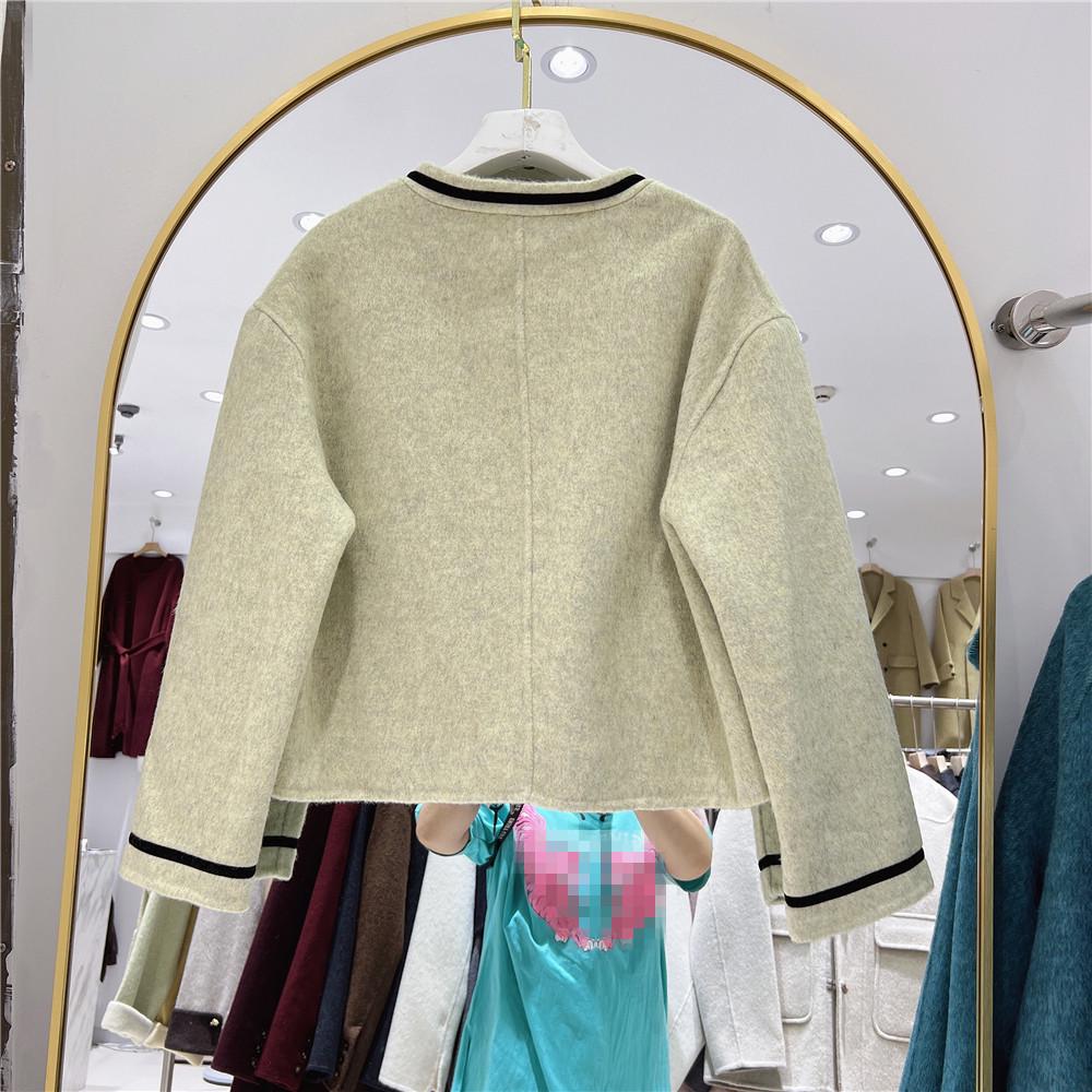 2024 Autumn/Winter French Chic Petite Double-Sided Cashmere Bow Coat
