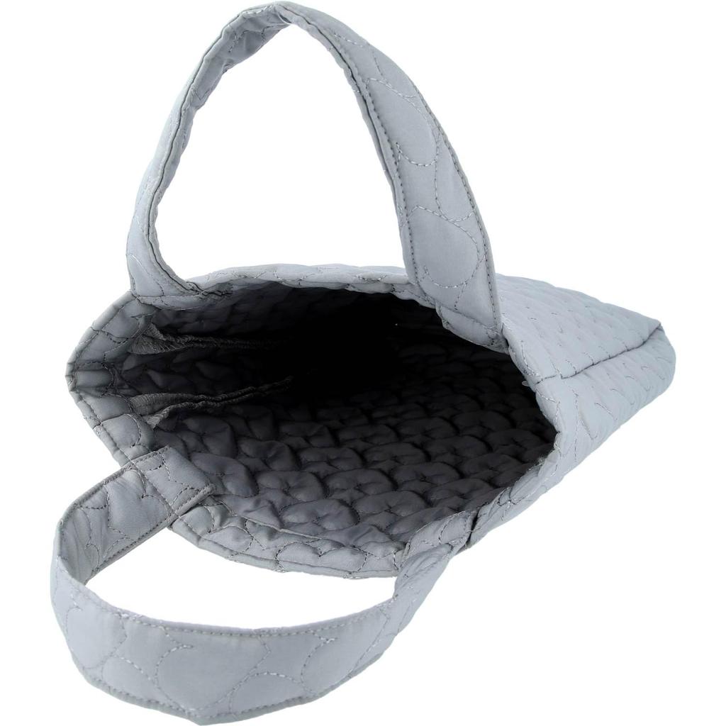 KIYOHARA Hausschuhe Herz Quilt 19cm B x H x 5cm T Mädchen Etui, Design, Grau, Leichtgewicht, 81g, 31.5cm (NRF05-SB)