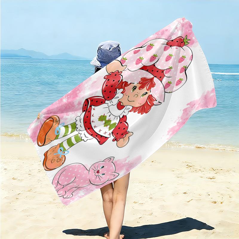 1Pc Strawberry Shortcake Fantasy Beach Towel Microfiber Beach Towel Thin Absorbent For Beach Swimming Yoga Bath Sports 0917251