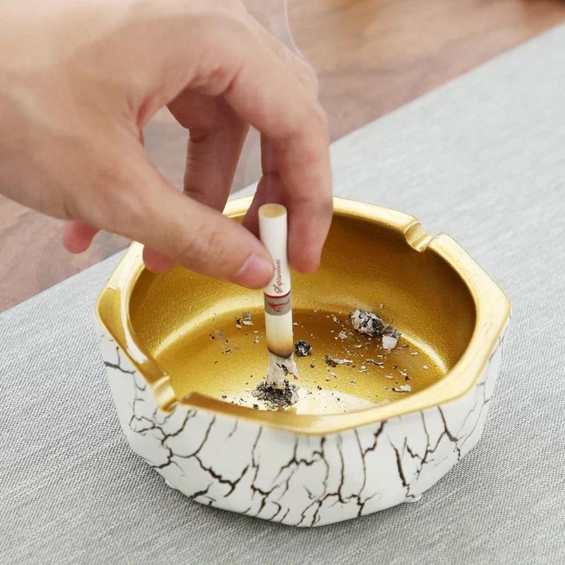 1Pc High Quality Cigarette Ashtray Home Office Portable Fashion Round Ceramic Pot Storage Smoking Household Accessories