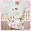 VitalCozy Pink Felt Coquette Bow One High Chair Banner for Girl First Birthday High Chair Banner Sweet One Bow 1st Birthday Decorations (Classic)
