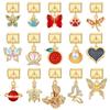 Butterfly Cat Paw Heart Shell Crown Gold Color Pendant Italian Charm Link Fit 9mm Bracelet Stainless Steel Women DIY Making Gift