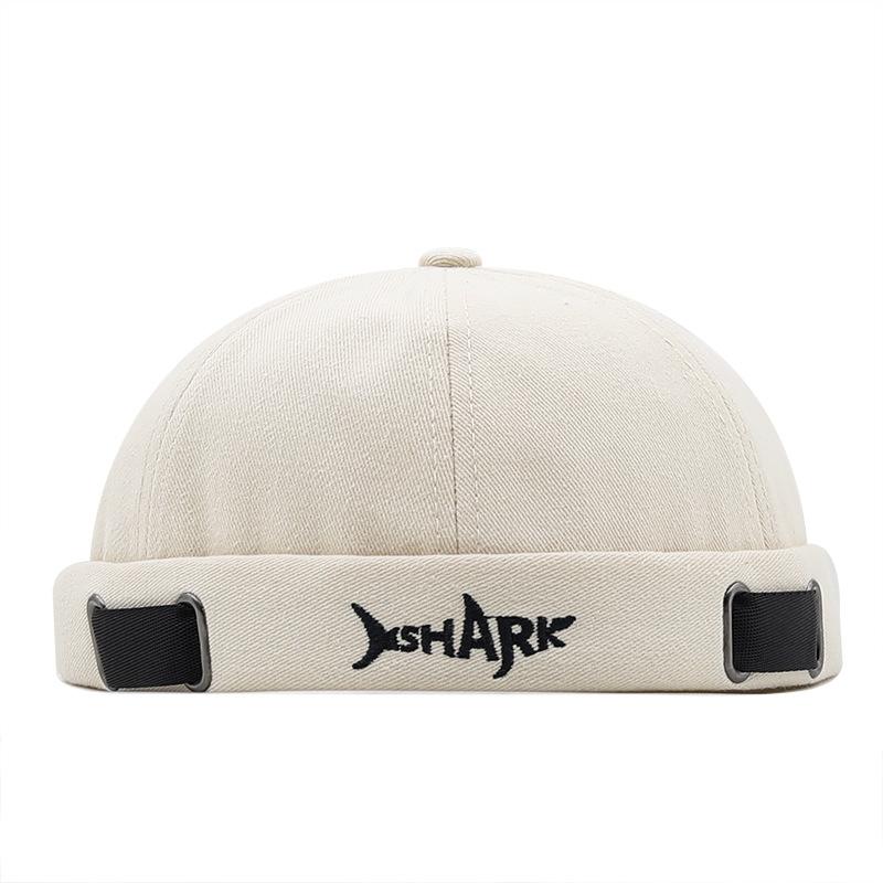Landlord Hat SHARK Shark Embroidery Hat Hong Kong Style Yuppie Headgear Personalized Melon Fur Hat