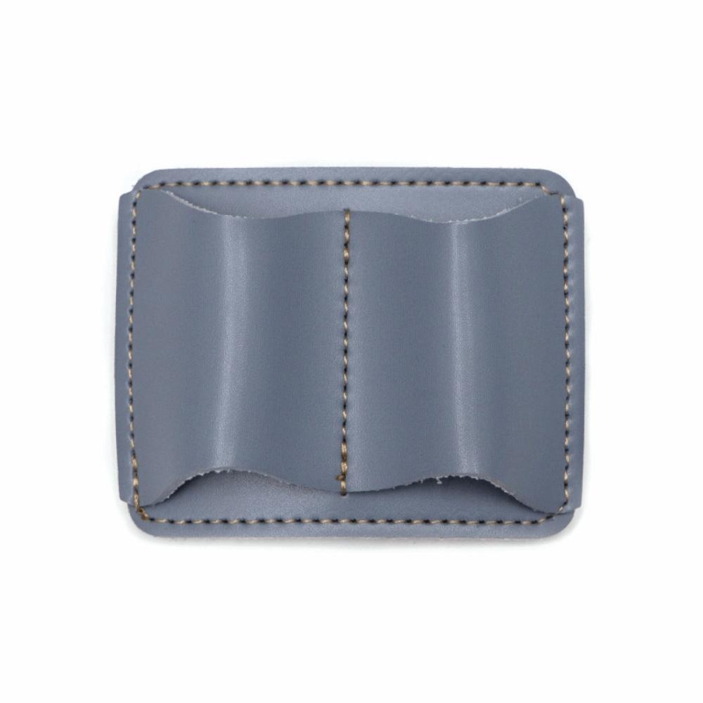 Elegant Retro Pen Holder Vintage Leather Pen Clip Double Leather Pen Loop Holder Traveler Notebook синий