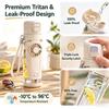 2-in-1 Water Bottle with Built-in Foldable Fan, 23oz Portable Cooling Cup with 3-Speed USB-C Rechargeable Detachable Fan, Leakproof Straw Bottle