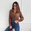 2024 Autumn Women's Versatile Long Sleeve Solid Color Button-Up Shirt
