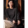 Early Autumn Striped Knitted Women's Sweater - Lightness Casual Fashion Long Sleeve Top