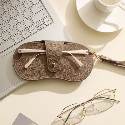 Soft Lychee Pattern Pu Leather Glasses Bag Retro Sunglasses Case Portable Myopia Frame Case Simple Eyeglasses Eyewear Storage