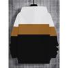 Boys' 3D Printed Hooded Sweatshirt - Contrasting White/beige/brown/black Pullover, Machine Washable Long Sleeved Sweater