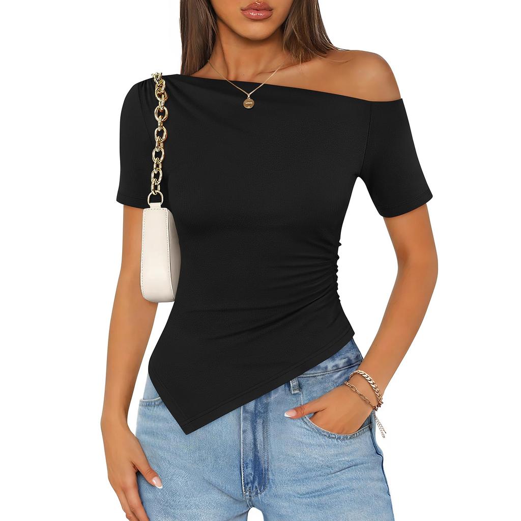 Women's Fashion Asymmetrical Off-the-Shoulder Top