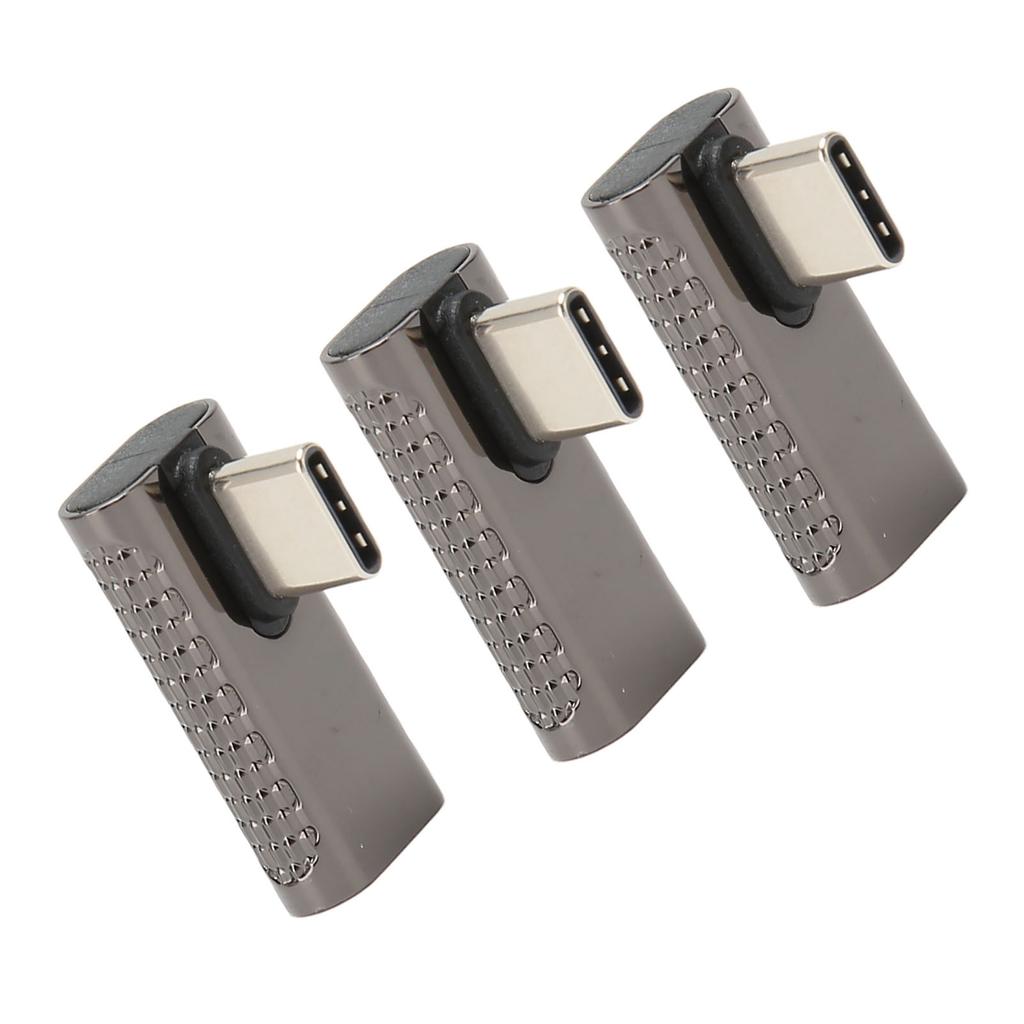 3Pcs USB C Right Angle Adapter Female To Male 20Gbps 8K 60Hz Middle Bend Type C 4.0 Adapter for PC