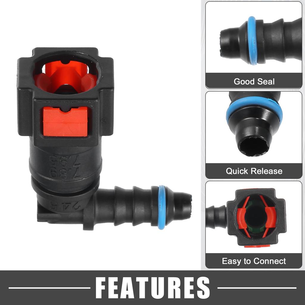 A ABSOPRO Auto Kraftstoffleitung Schlauch Schnellverschluss 90 Grad 5/16" 7.89mm SAE