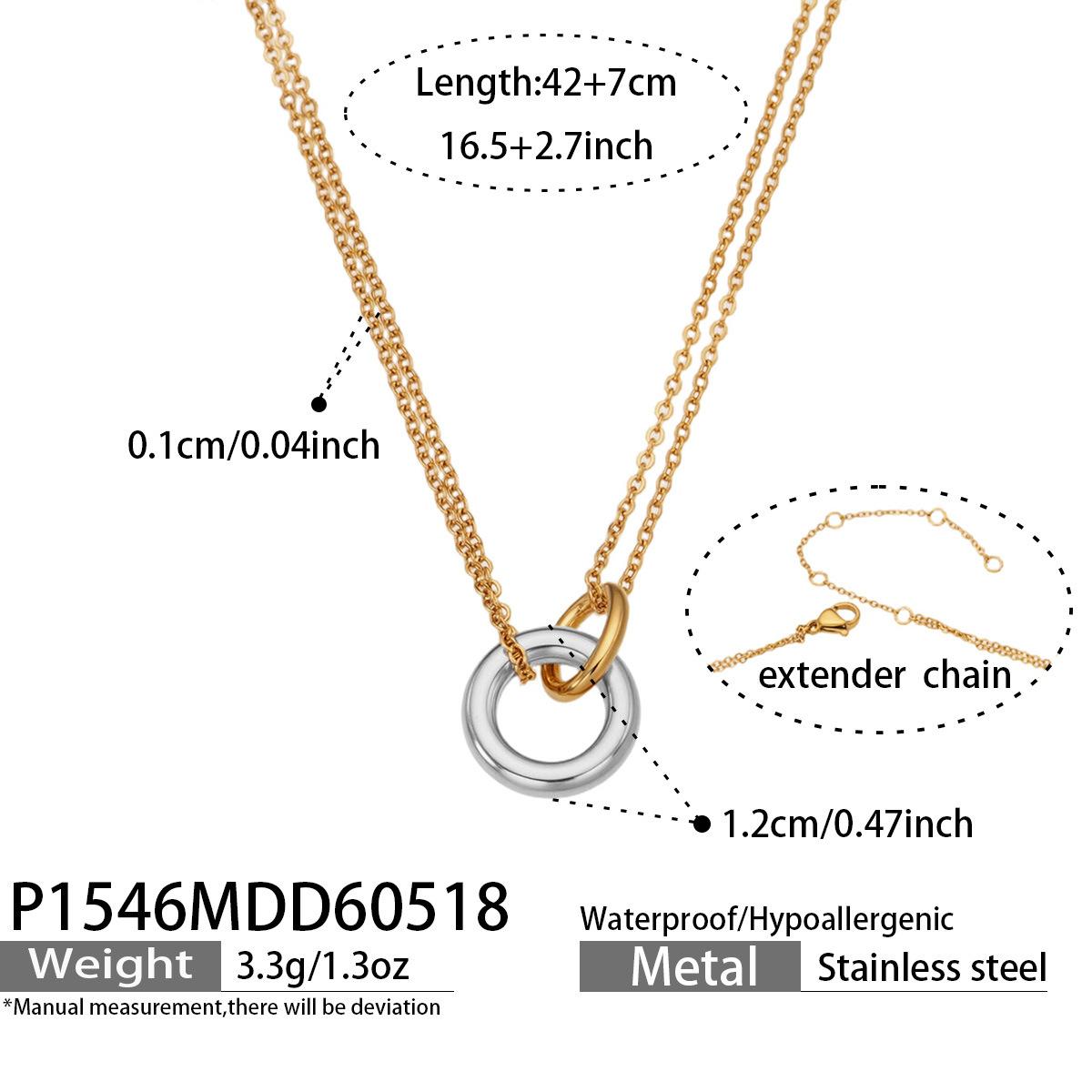 2026 Hot Sale New Fashion Stainless Steel Geometric Round Pendant Necklace for Women Men Trendy Jewelry